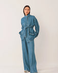 DENIM BELTED VEST