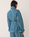 DENIM BELTED VEST
