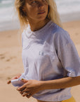 'IT COMES IN WAVES' T-SHIRT IN LIGHT GREY