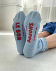 RUFFLED HUGGER SOCKS - ECRU