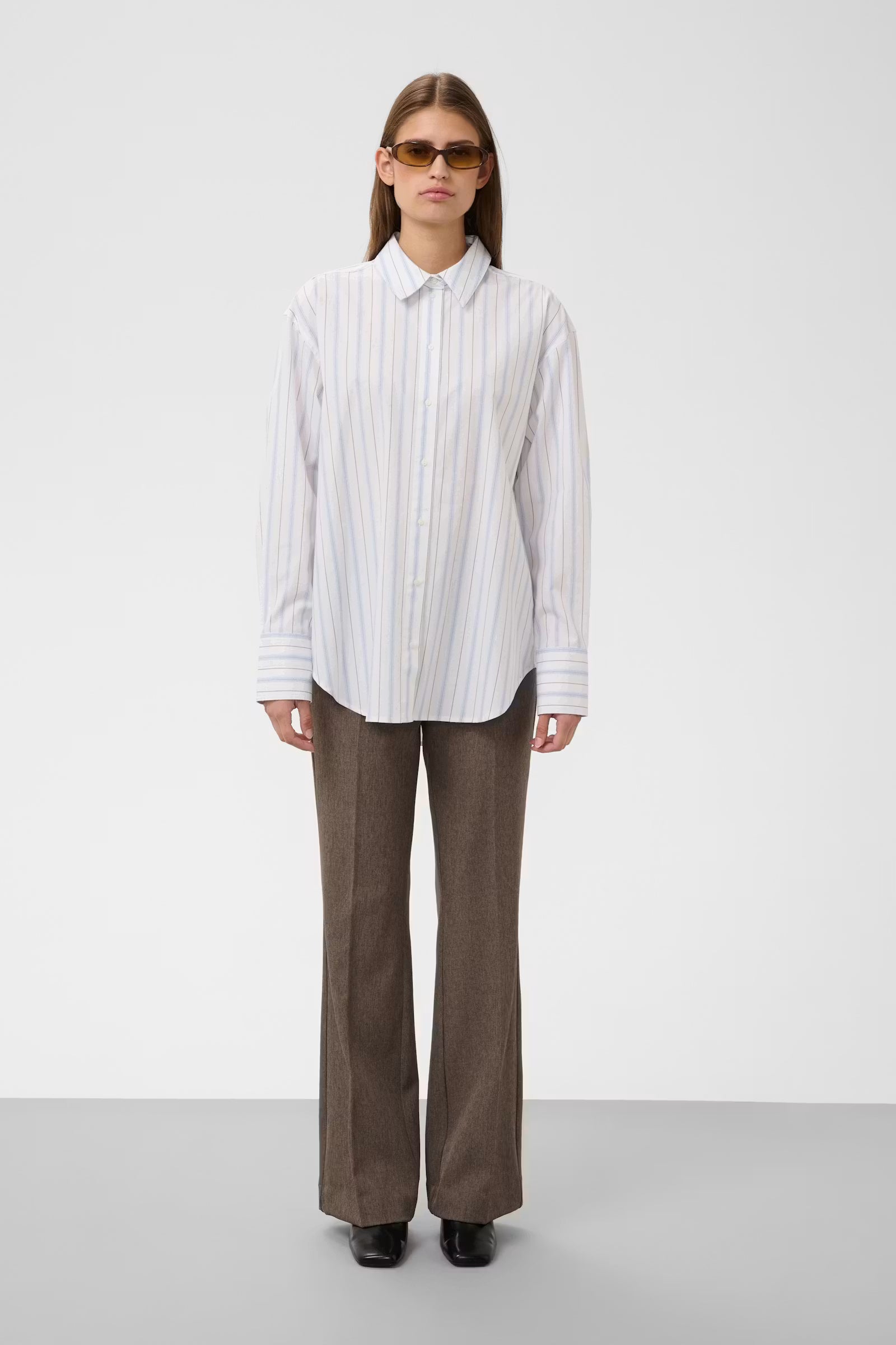 NOELLE STRIPED POPLIN BLOUSE