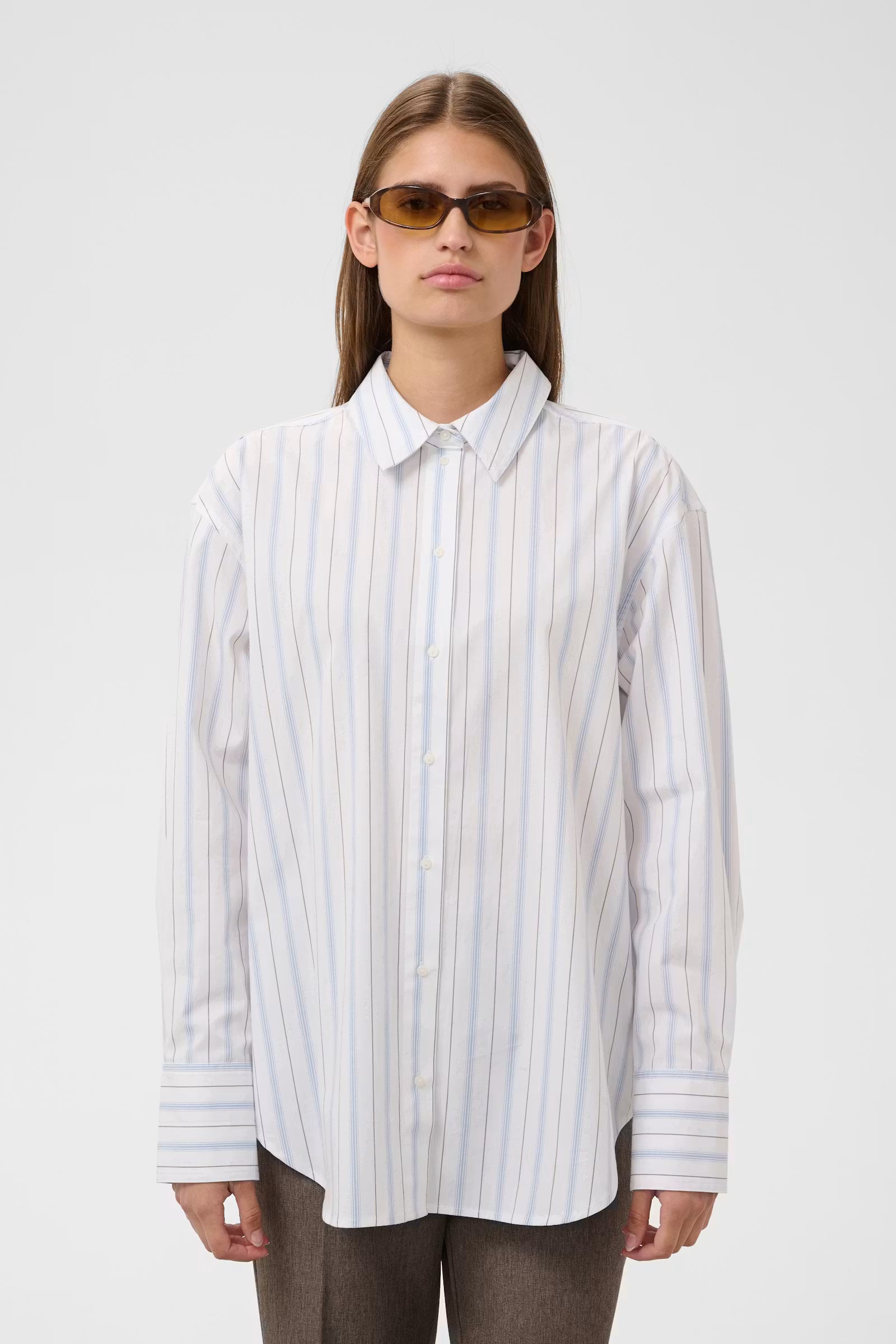 NOELLE STRIPED POPLIN BLOUSE