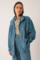DENIM BELTED JACKET