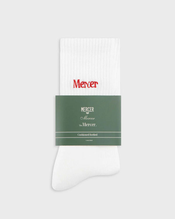 THE MERCER SOCKS WHITE/RED