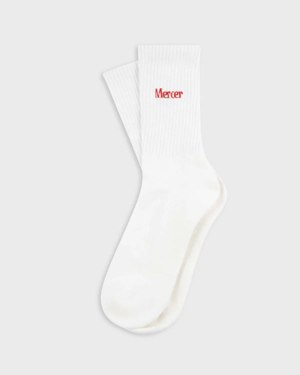 THE MERCER SOCKS WHITE/RED